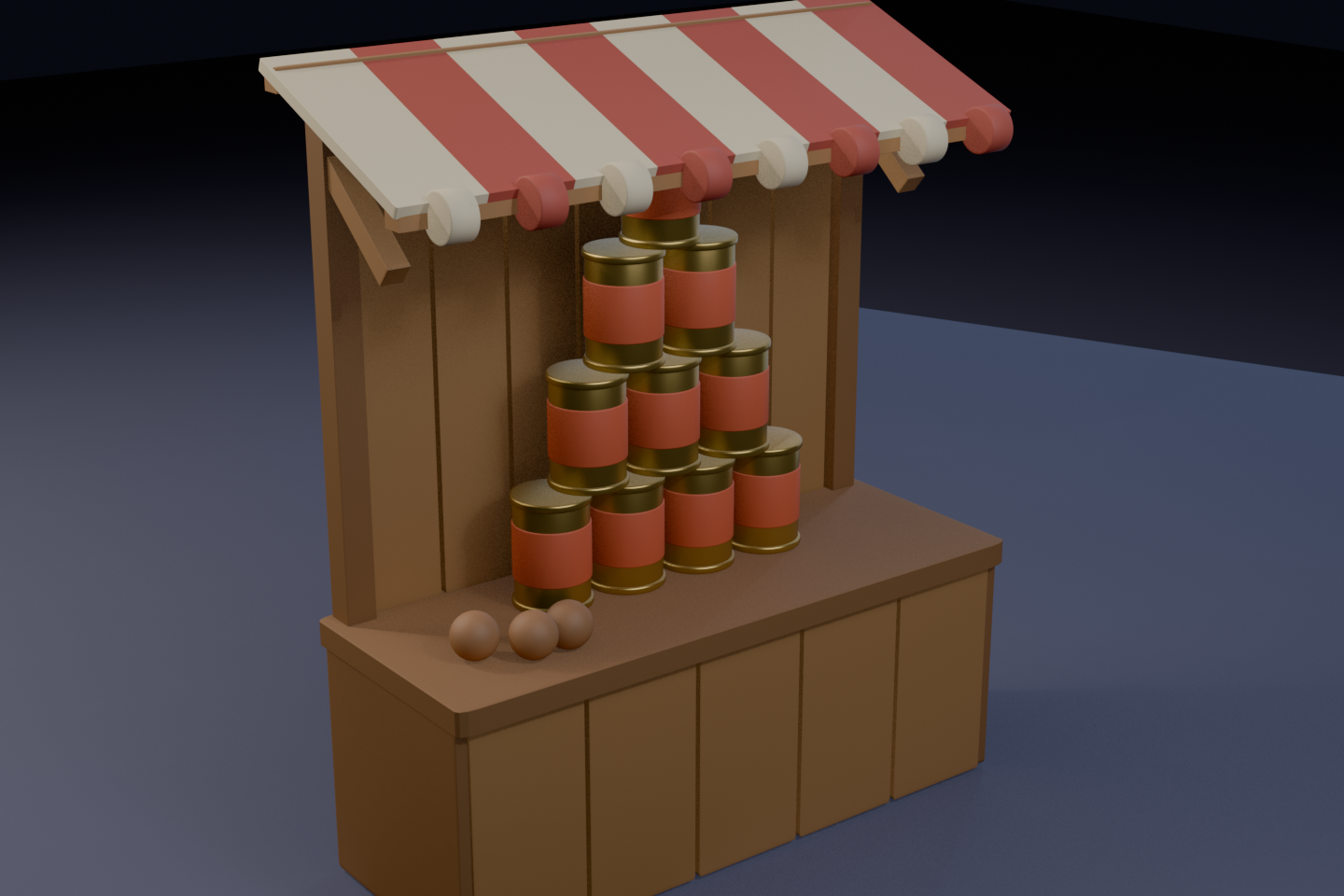Render de barraca desmontável