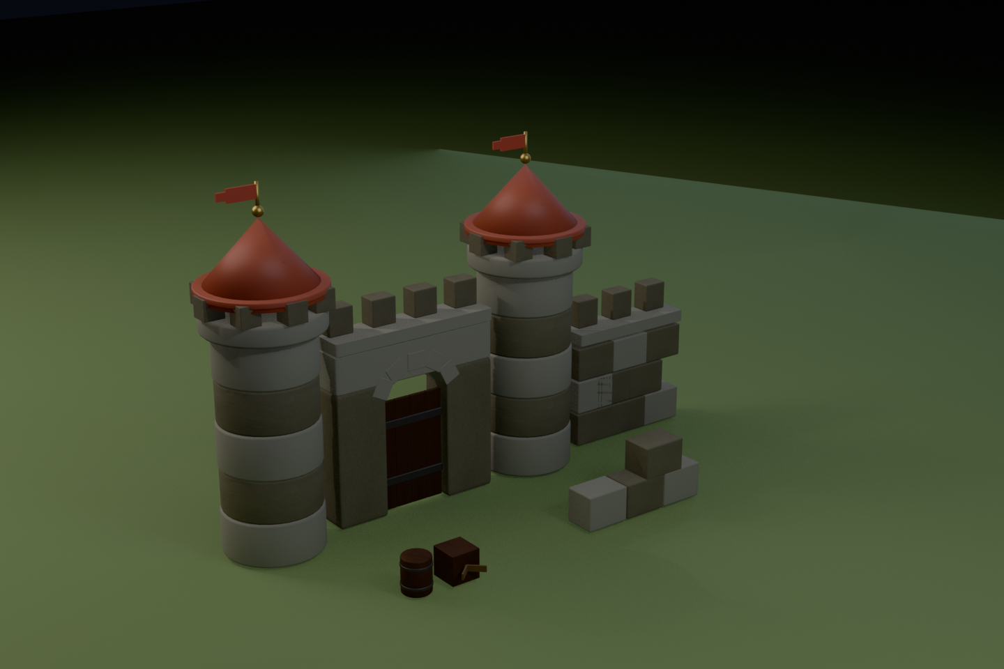 Render do kit de castelo