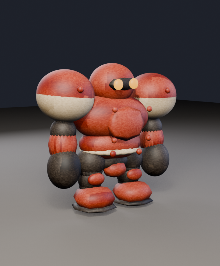 Render do personagem com rig de Crimson Bulwark