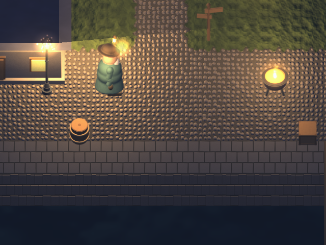 Acendedor de lampiões no motor Godot sob Light2D