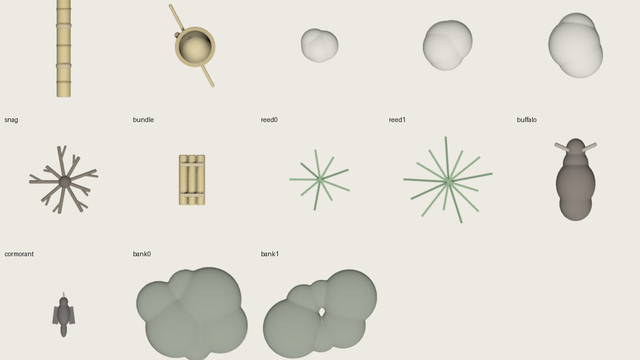 The thirteen rendered props