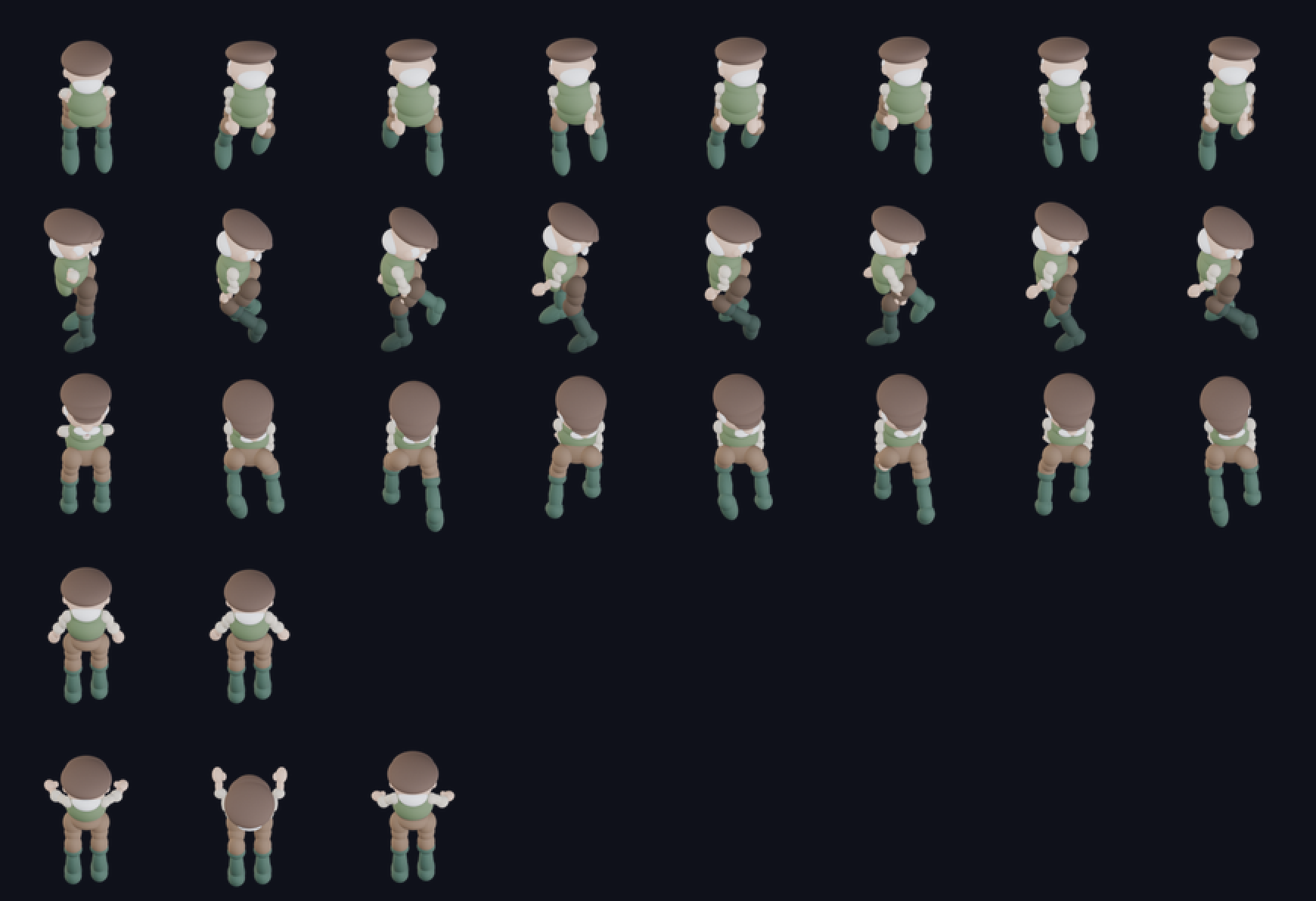 gardener sprite rows
