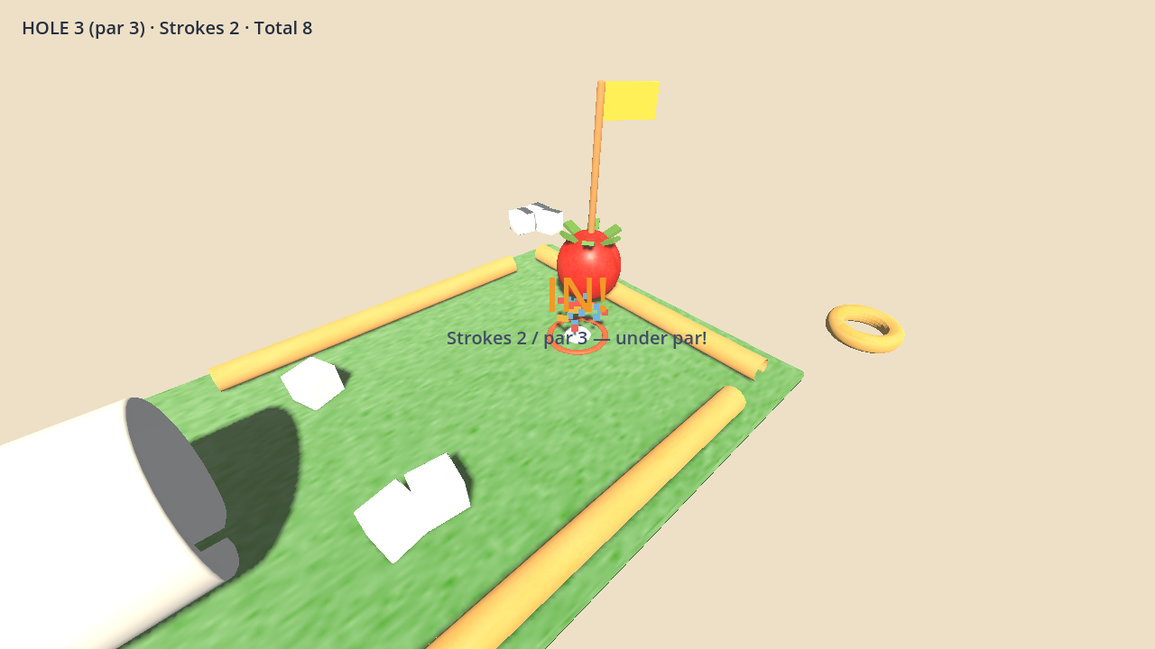 hole 3: mug tunnel and sugar cubes