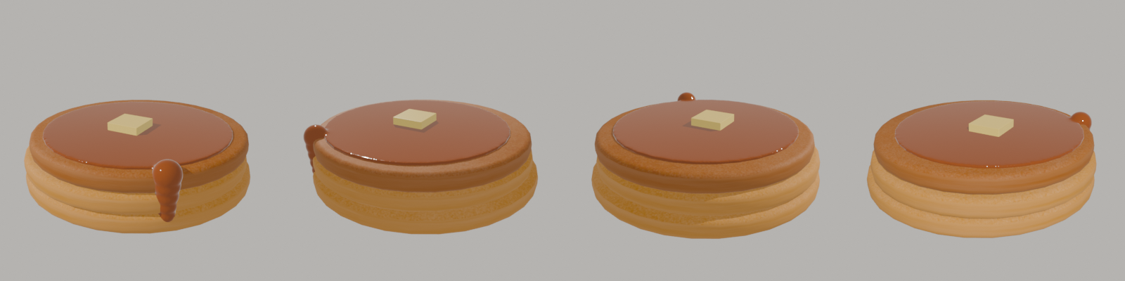 pancake stack turntable, four angles