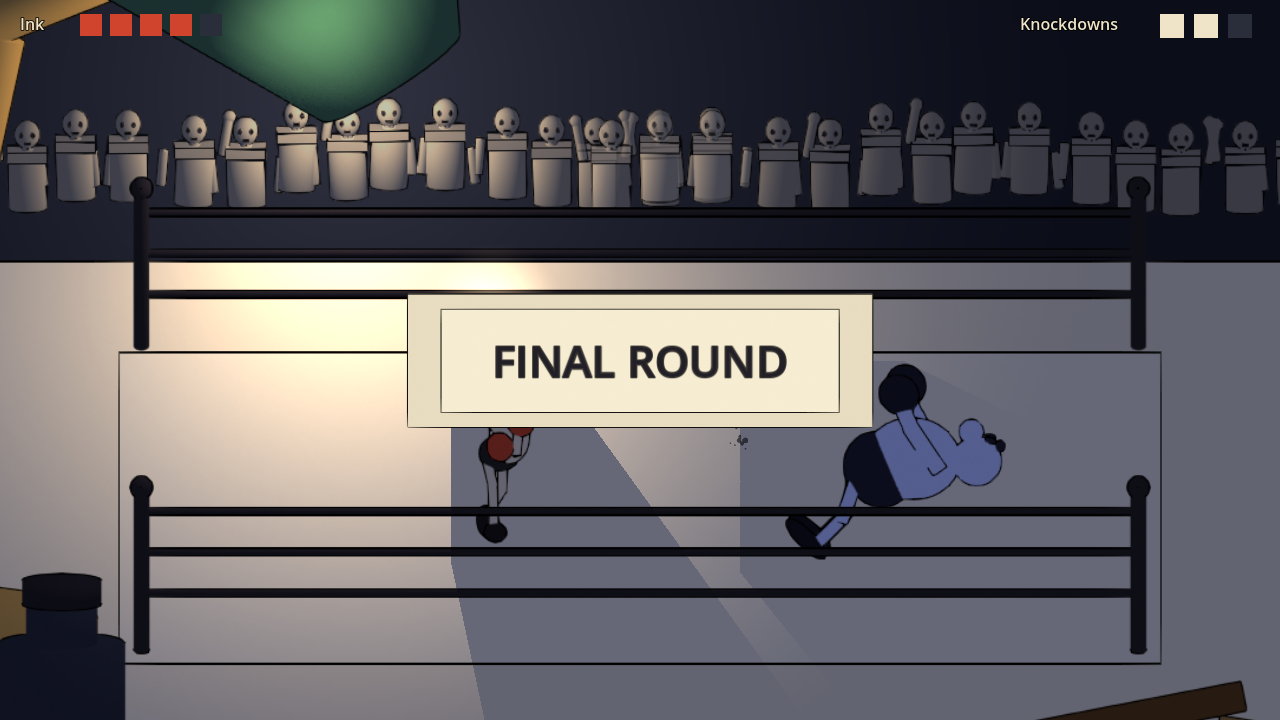 the eased FINAL ROUND card over the bout