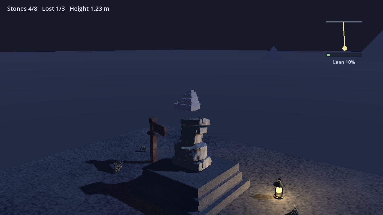 a leaning cairn