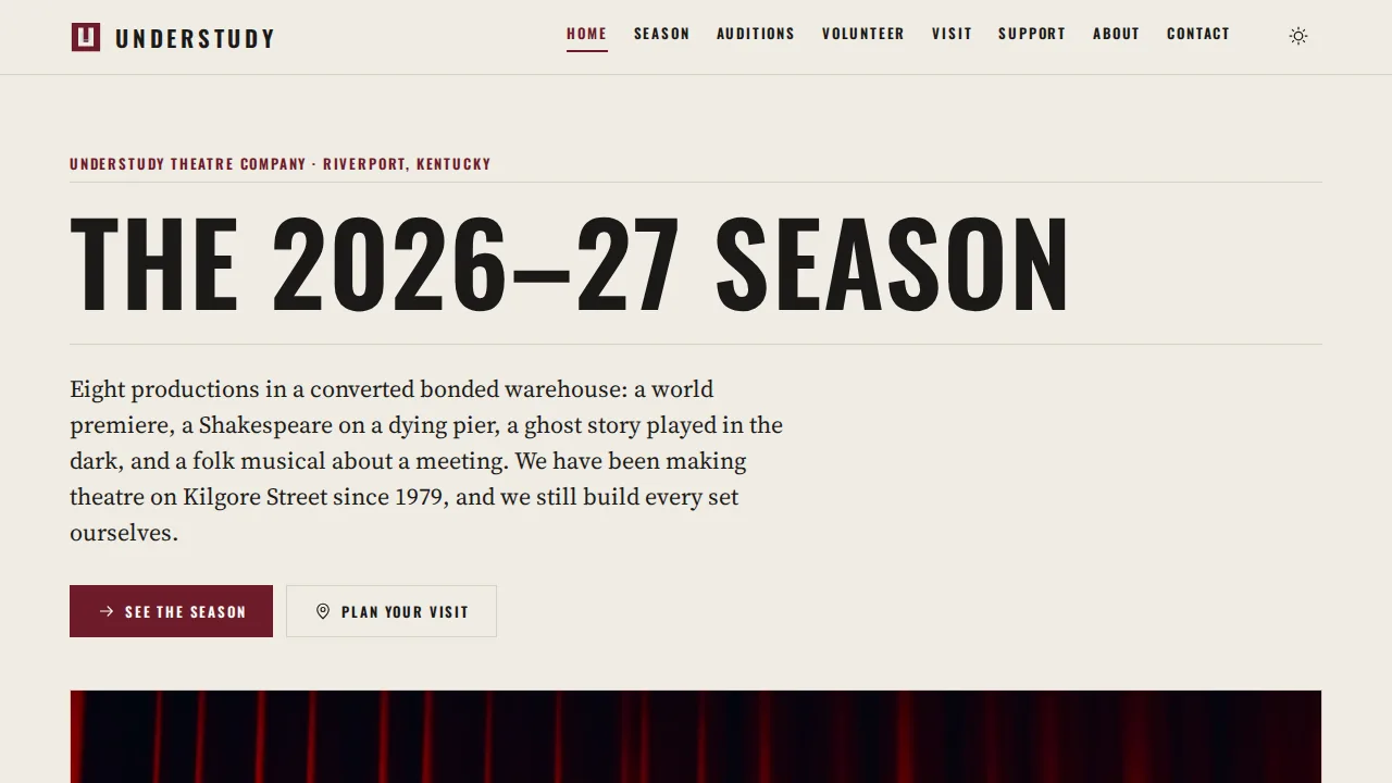 Understudy — a community theatre site built by the platform