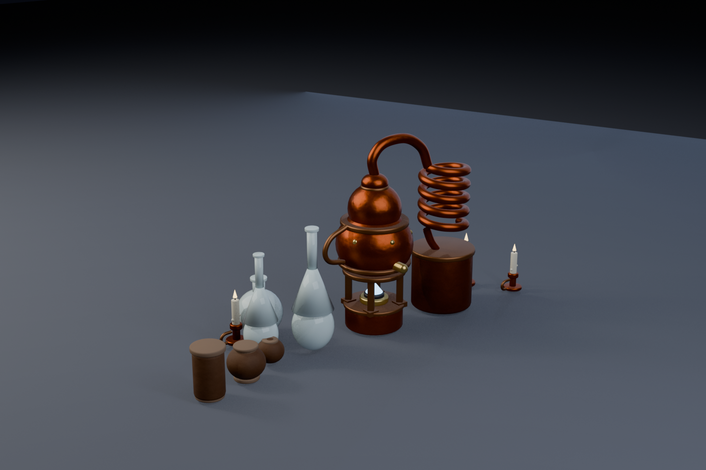Alchemy Still — first Blender audit round
