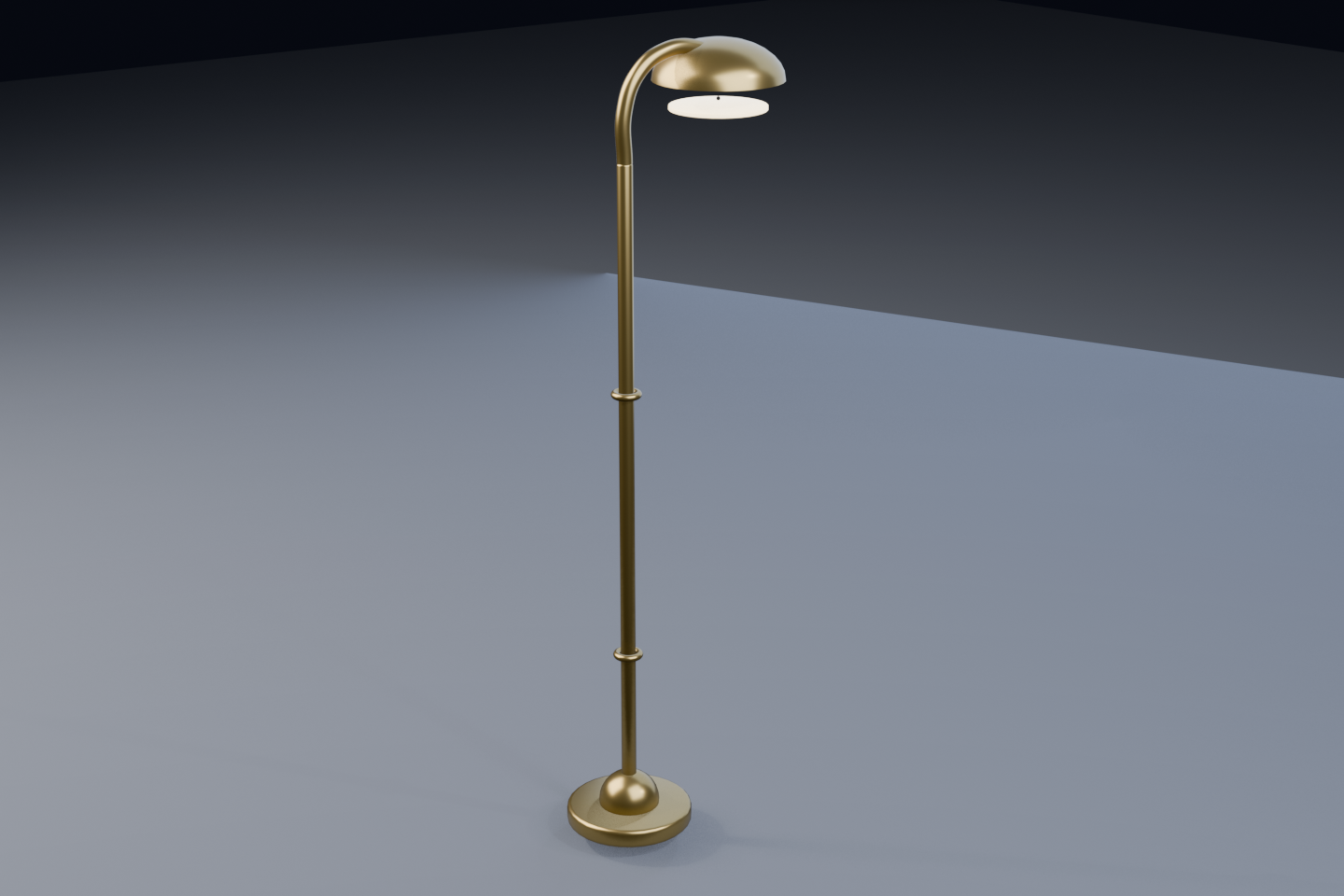 brass floor lamp, code-modeled