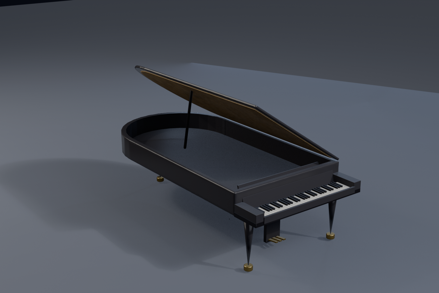 grand piano, code-modeled