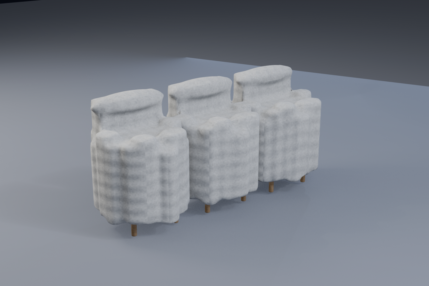 velvet seats under dust sheets, code-modeled