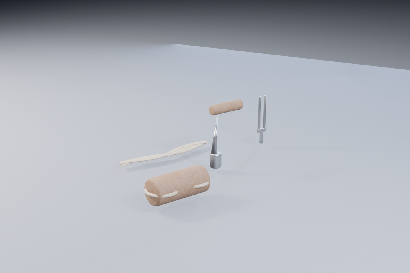 tuning lever, fork and tool roll, code-modeled
